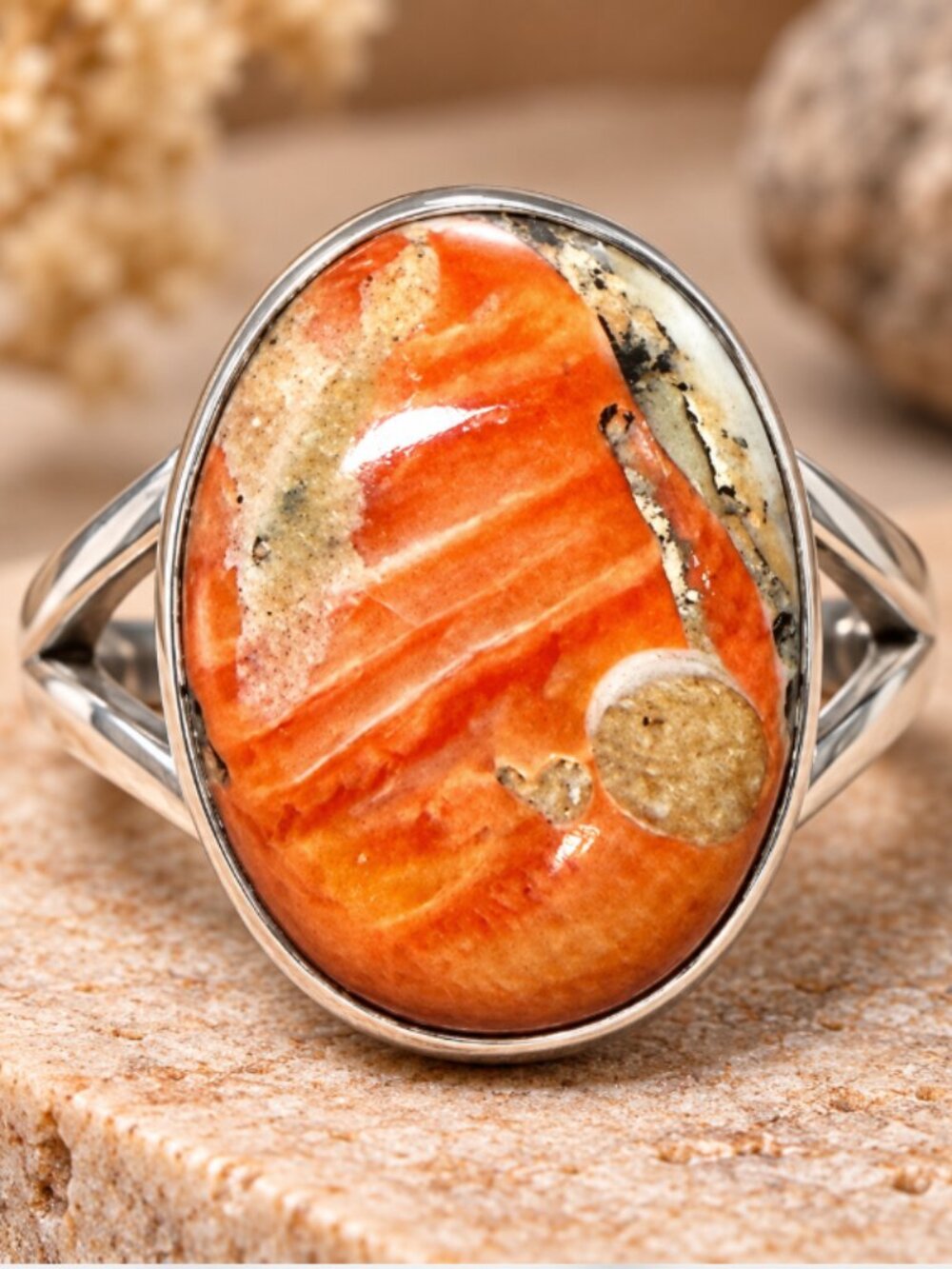 SS Mexican Crazy Lace Agate ring